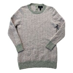 J.CREW Italian Cashmere Women's Sweater Small/ Xsmall Pink/Gray Chevron EUC Soft